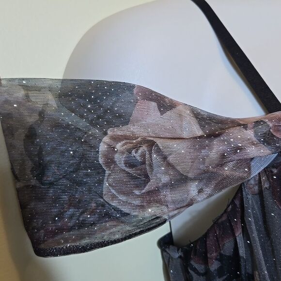 Lovely Grace Y2K Babydoll Maxi Dress XL Forest Fairy Whimsigoth Mesh Glitter - Picture 3 of 16